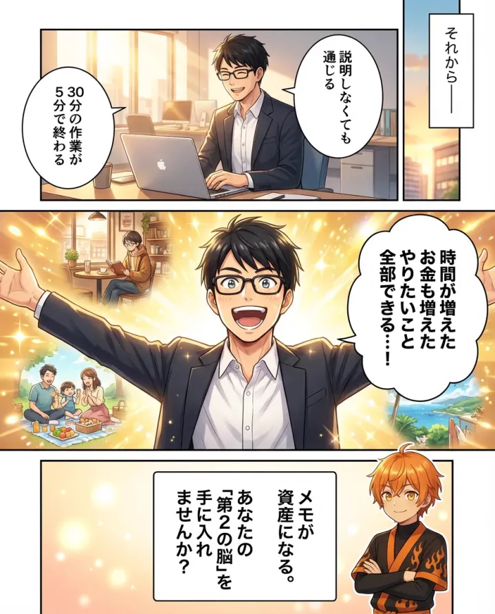 漫画4: AIが相棒になった未来